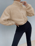 SHEIN Drop Shoulder Zip Up Jacket Fall Winter Cloth For Women