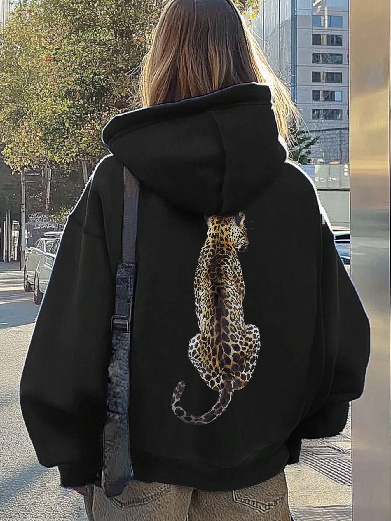  | SHEIN EZwear 1pc Women Animal Print Casual Hoodies Sweatshirt | Hoodie | Shein | OneHub