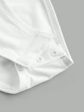  | SHEIN EZwear 2pcs/Set Square Collar Short Sleeve Simple Casual Bodysuit For Women | Top | Shein | OneHub