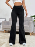 SHEIN EZwear Balletcore Seam Front Flare Leg Back Pants