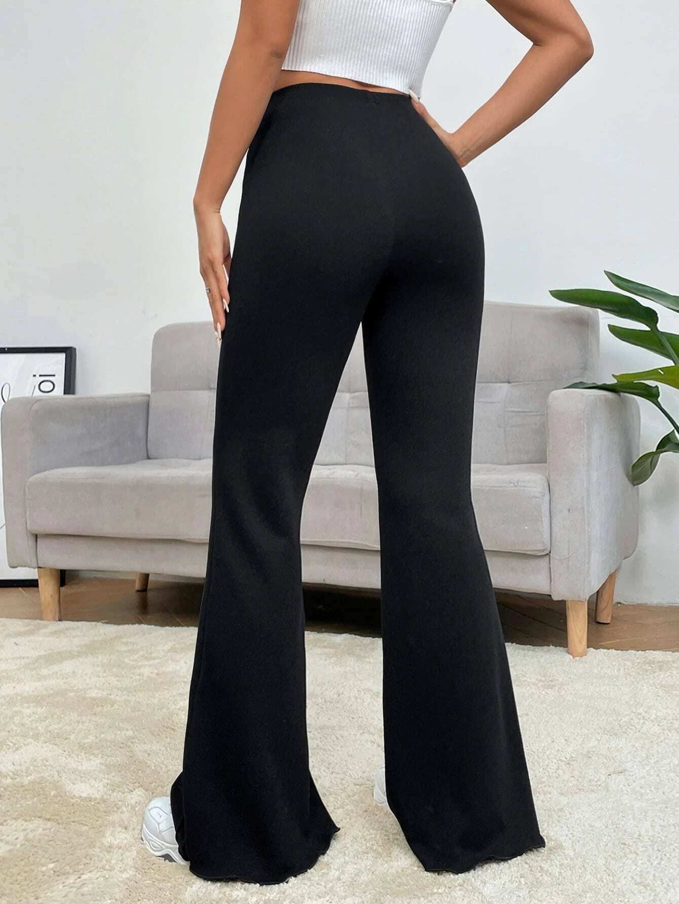  | SHEIN EZwear Balletcore Seam Front Flare Leg Back Pants | Pants | Shein | OneHub