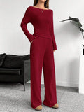  | SHEIN EZwear Red Knitted Women Bodysuit Set | Top and Pant Set | Shein | OneHub
