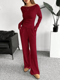  | SHEIN EZwear Red Knitted Women Bodysuit Set | Top and Pant Set | Shein | OneHub