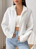 | SHEIN EZwear Drop Shoulder Zip Up Drop Shoulder Teddy Jacket | Sweater | Shein | OneHub