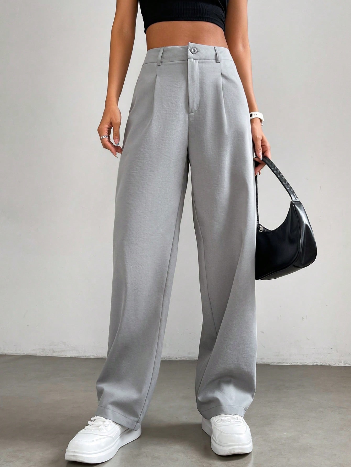  | SHEIN EZwear Plicated Detail Straight Leg Pants | Pants | Shein | OneHub