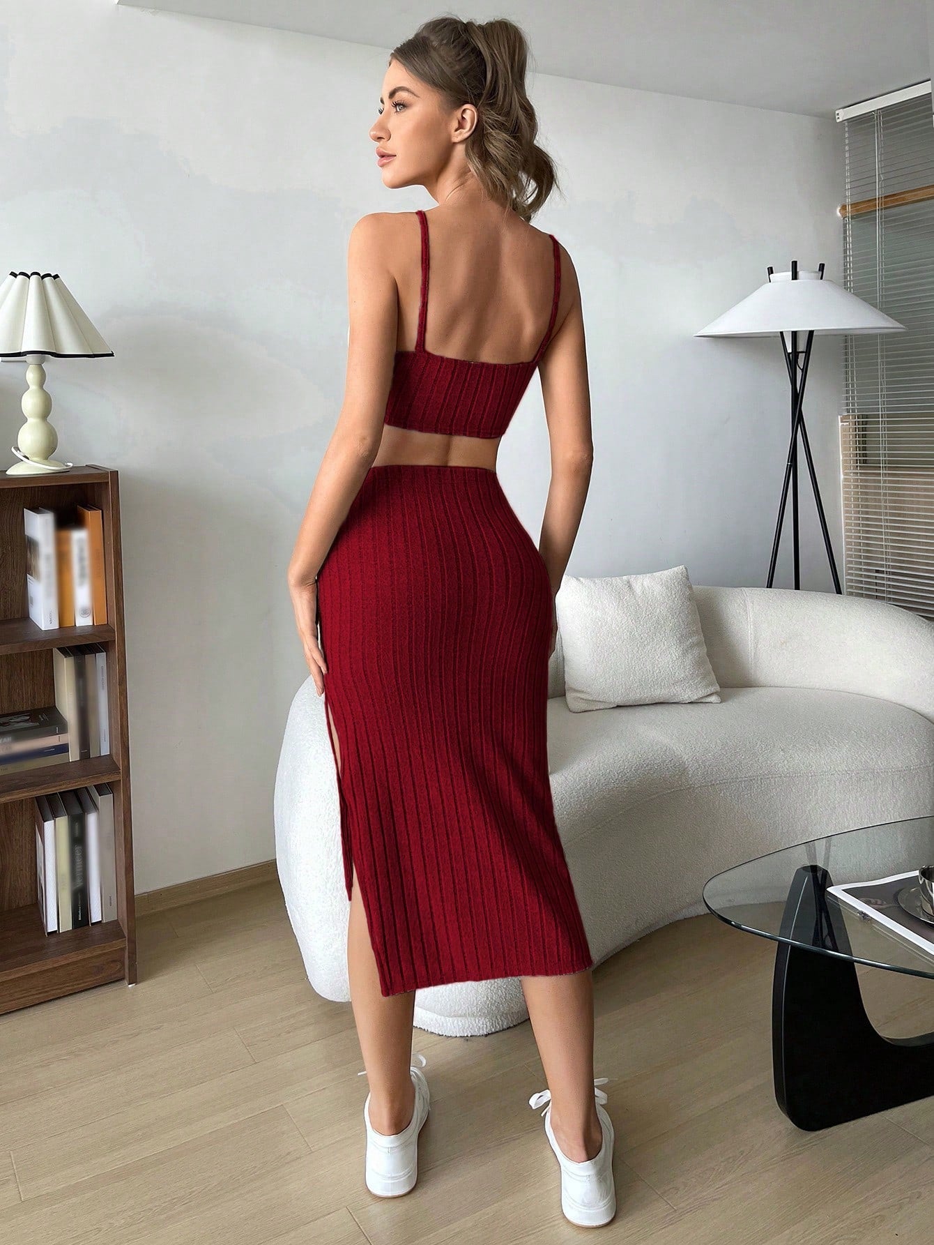  | SHEIN EZwear Solid Cami Top & Split Thigh Skirt | Top and Pant Set | Shein | OneHub