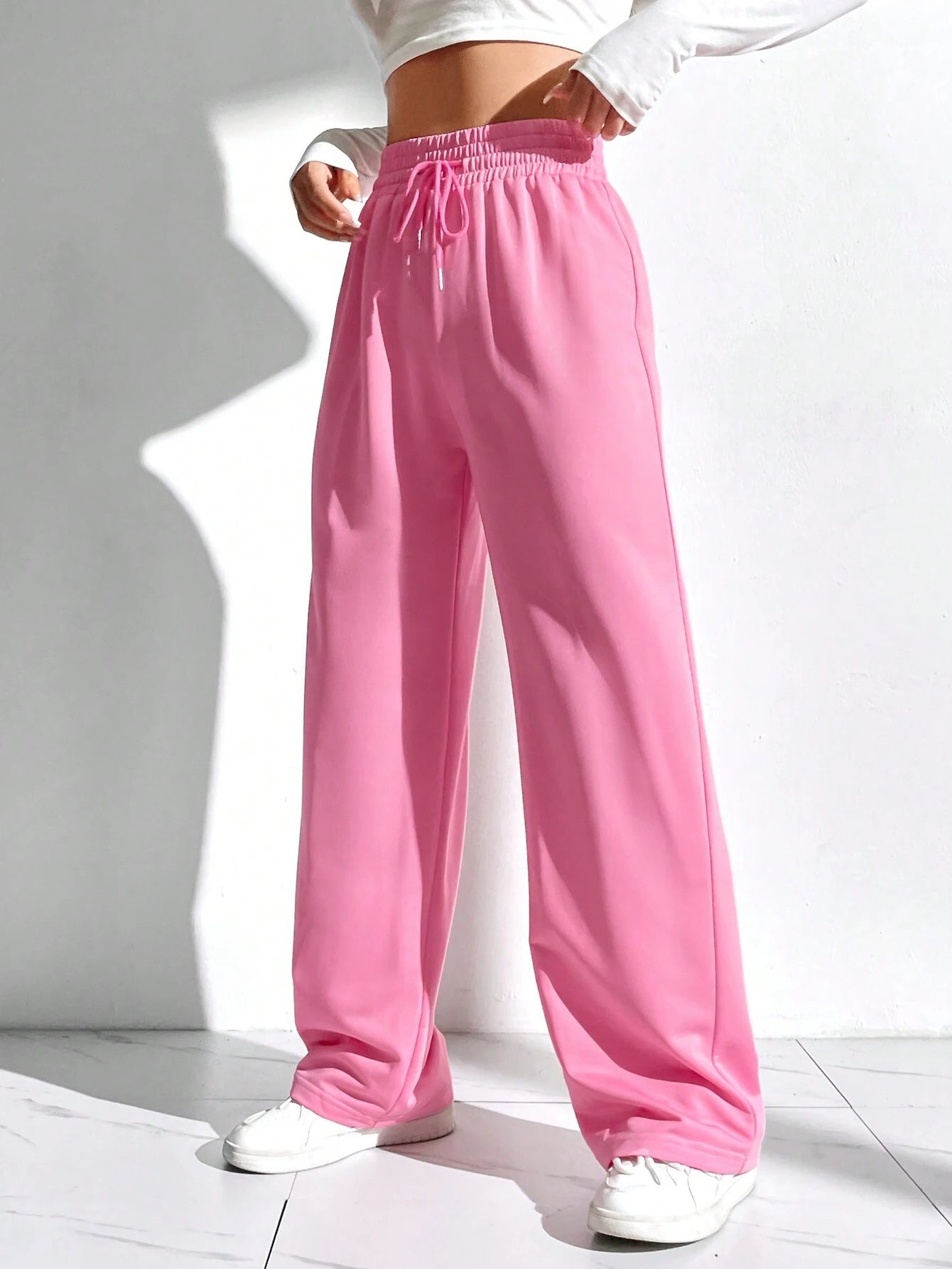  | SHEIN EZwear Solid Color Drawstring Waist Sweatpants | Pants | Shein | OneHub