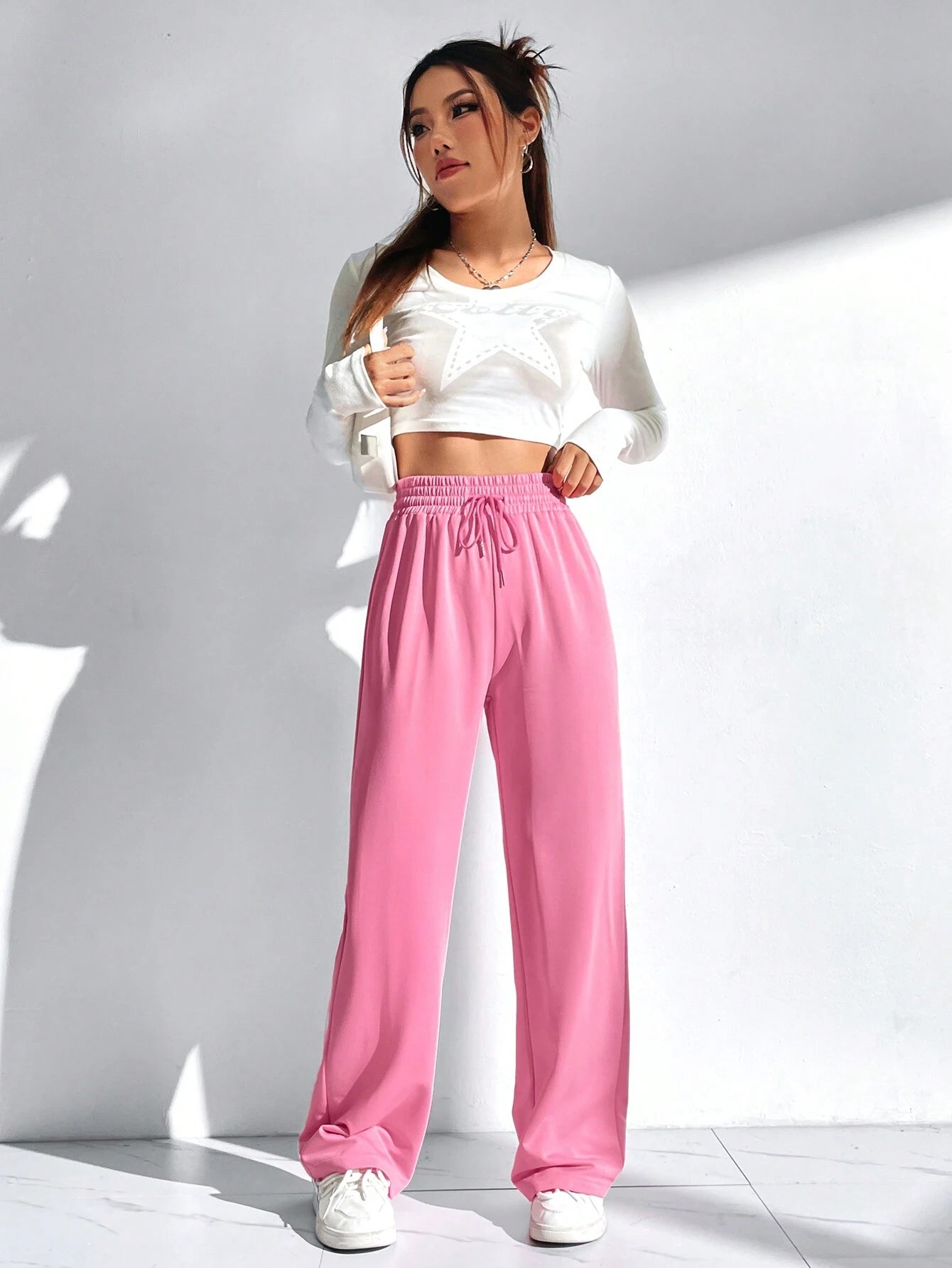  | SHEIN EZwear Solid Color Drawstring Waist Sweatpants | Pants | Shein | OneHub