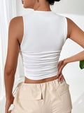  | SHEIN EZwear Solid Ruched Crop Tank Top | Top | Shein | OneHub