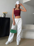  | SHEIN EZwear Square Neck Crop Tank Top | Top | Shein | OneHub