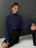  | SHEIN EZwear Stand Collar Ribbed Knit Women'S T-Shirt | T-shirt | Shein | OneHub