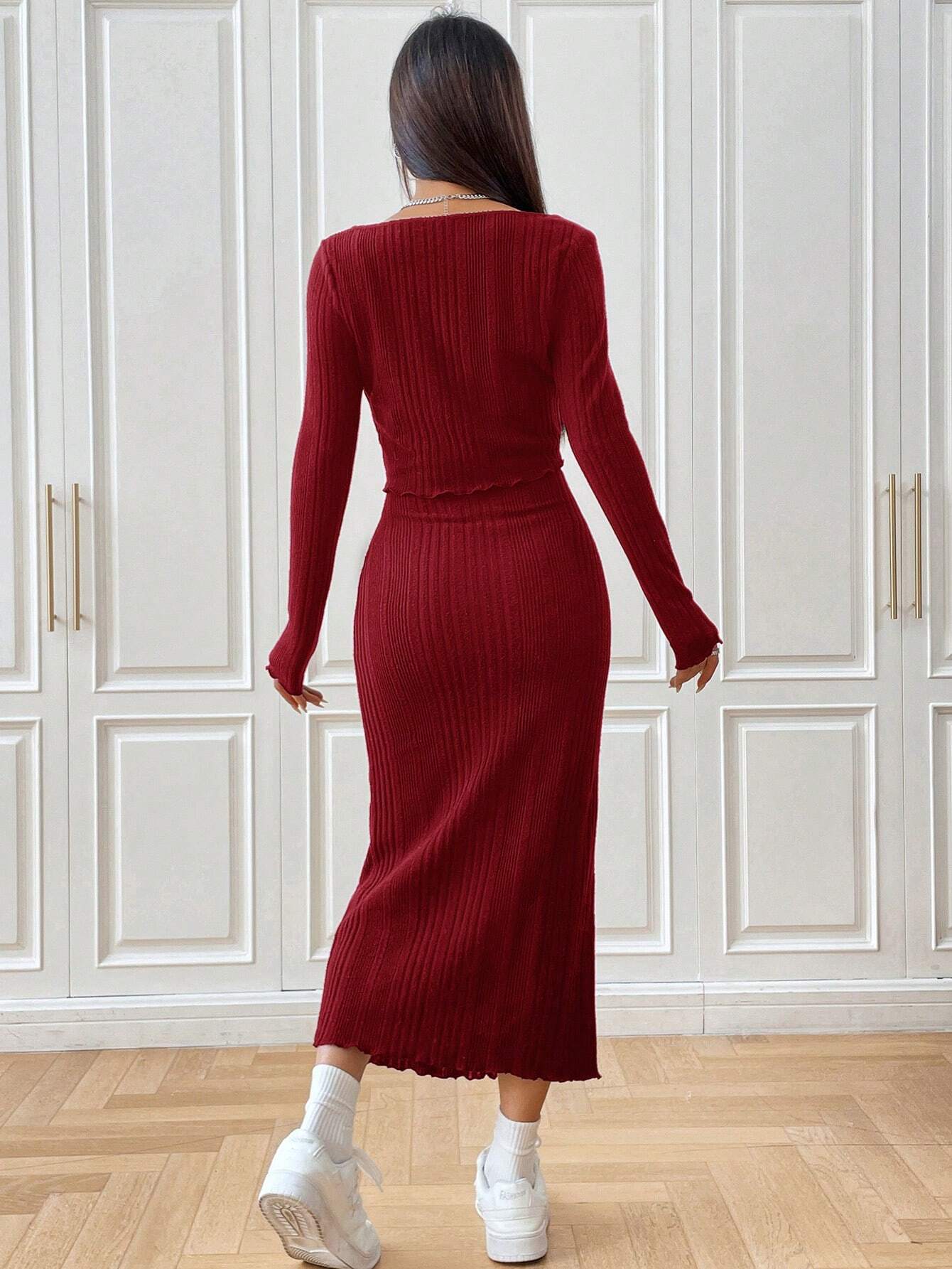  | SHEIN EZwear Women's Solid Color Ribbed Cami & Front Tie Jacket Set | Dress | Shein | OneHub