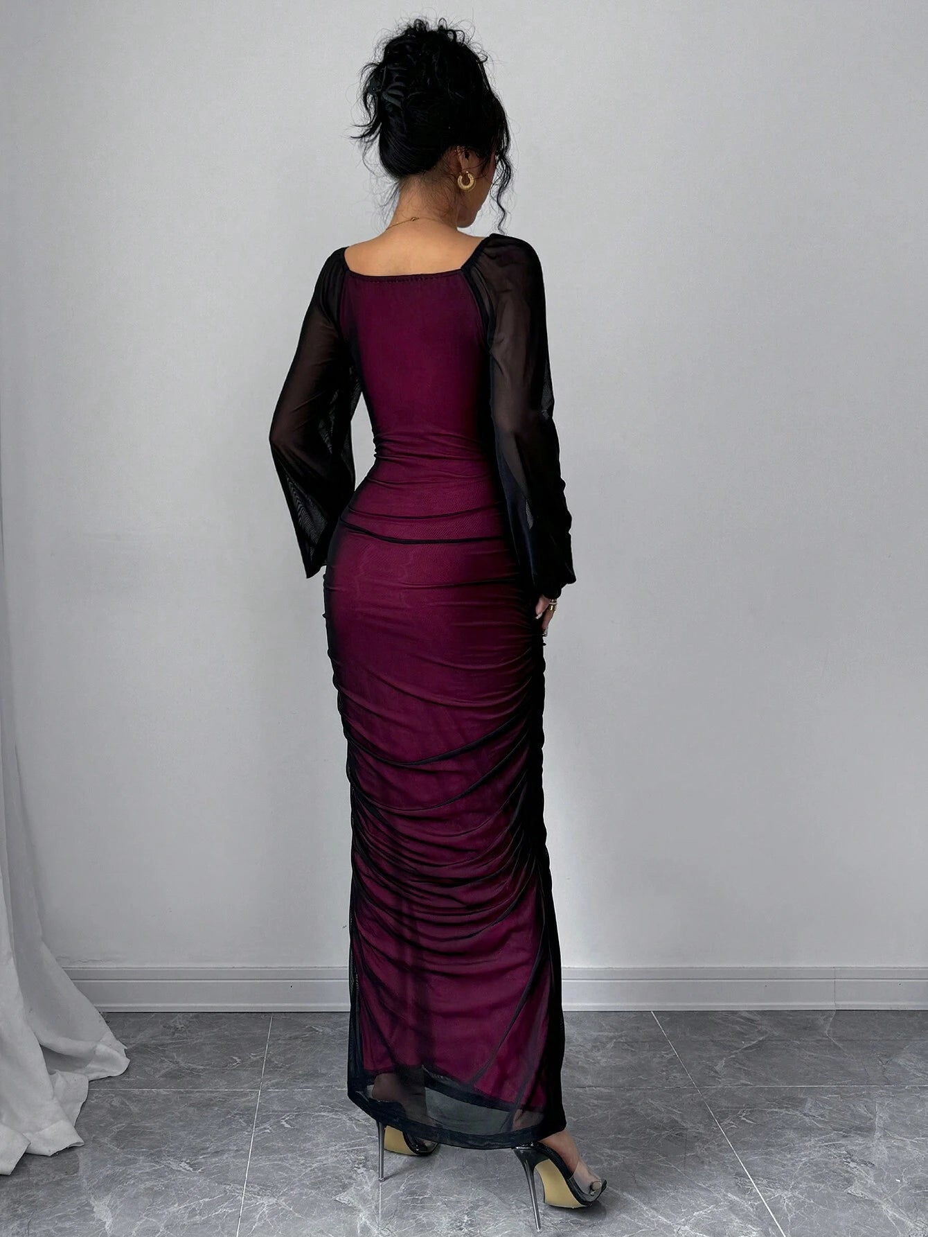  | SHEIN Elenzya Women's Elegant Long Sleeve Dress, Round Neck, Contrast Lace, Embroidered Mesh, Party/Event Wear | Dress | Shein | OneHub