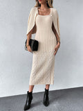  | SHEIN Essnce Cable Knit Cami Sweater Dress & Cardigan | Dress | Shein | OneHub