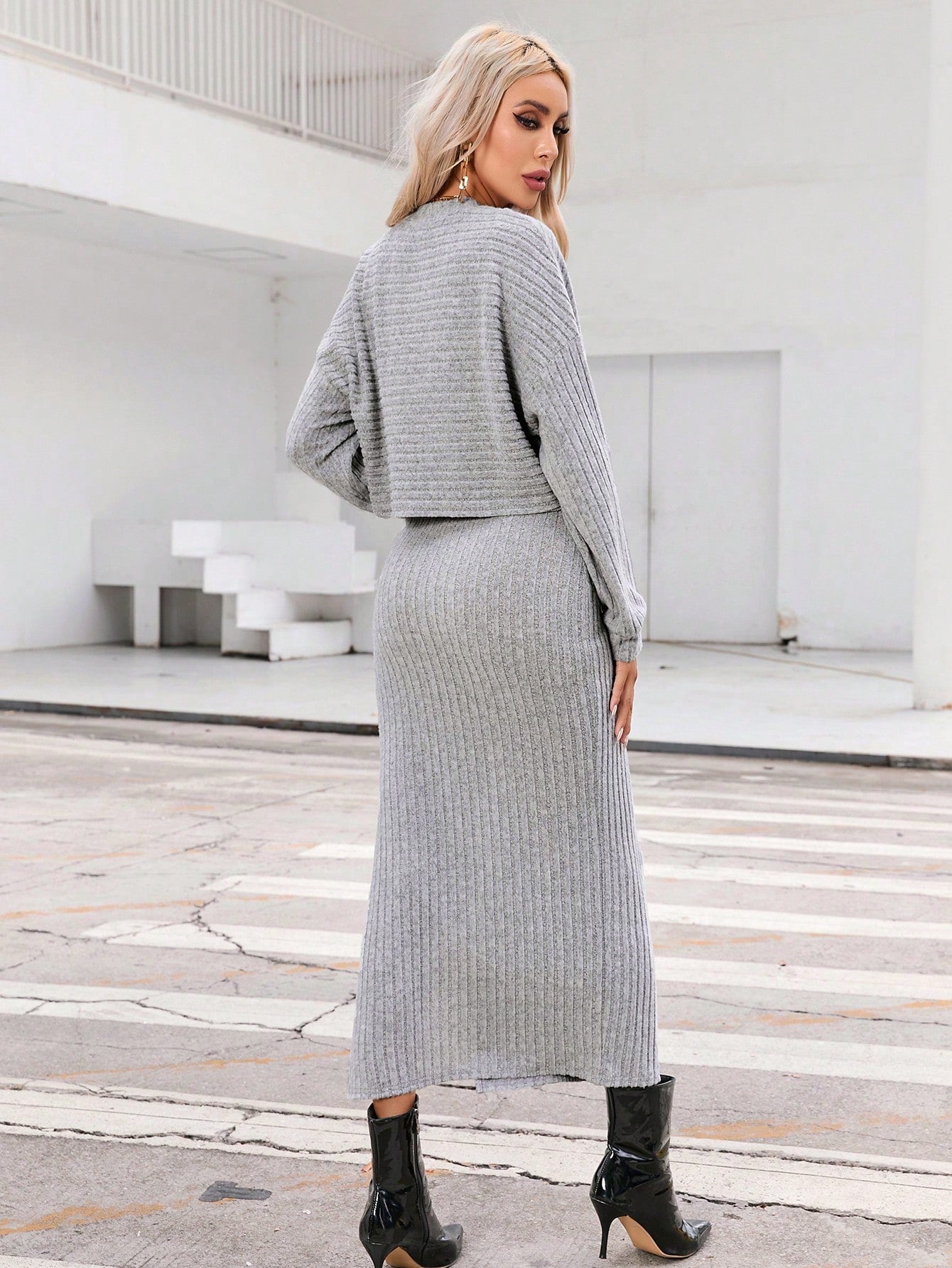  | SHEIN Essnce Drop Shoulder Tee & Split Thigh Dress | Dress | Shein | OneHub