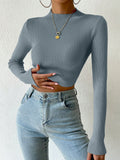  | SHEIN Essnce Mock Neck Ribbed Knit Crop Sweater | Sweater | Shein | OneHub