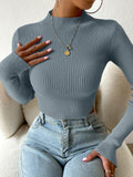  | SHEIN Essnce Mock Neck Ribbed Knit Crop Sweater | Sweater | Shein | OneHub