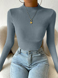  | SHEIN Essnce Mock Neck Ribbed Knit Crop Sweater | Sweater | Shein | OneHub