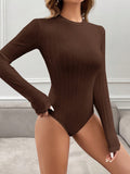  | SHEIN Essnce Solid Ribbed Knit Bodysuit | Top | Shein | OneHub