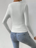  | SHEIN Essnce Solid Ruched Slim Fit Tee | Blouse | Shein | OneHub