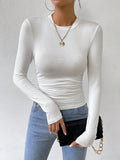  | SHEIN Essnce Solid Ruched Slim Fit Tee | Blouse | Shein | OneHub