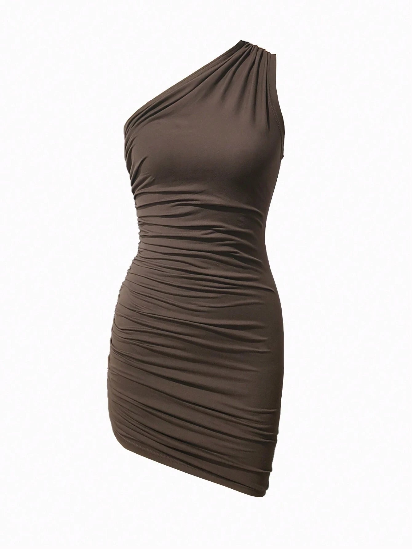  | SHEIN Essnce Women Plain Asymmetrical Collar Pleated Summer Sleeveless Dress | Dress | Shein | OneHub