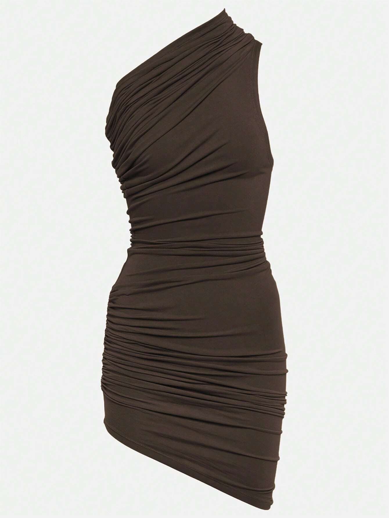  | SHEIN Essnce Women Plain Asymmetrical Collar Pleated Summer Sleeveless Dress | Dress | Shein | OneHub