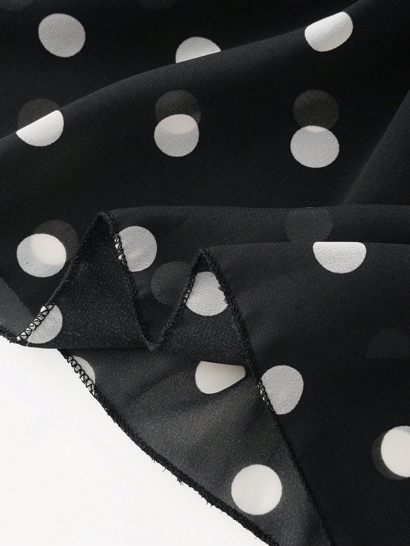 SHEIN Franclia Women's French Polka Dot V-Neck High-End Mesh Elegant Sleeveless Blouse, Fashionable Tie Strap Flutter Sleeve Chiffon Camisole Top