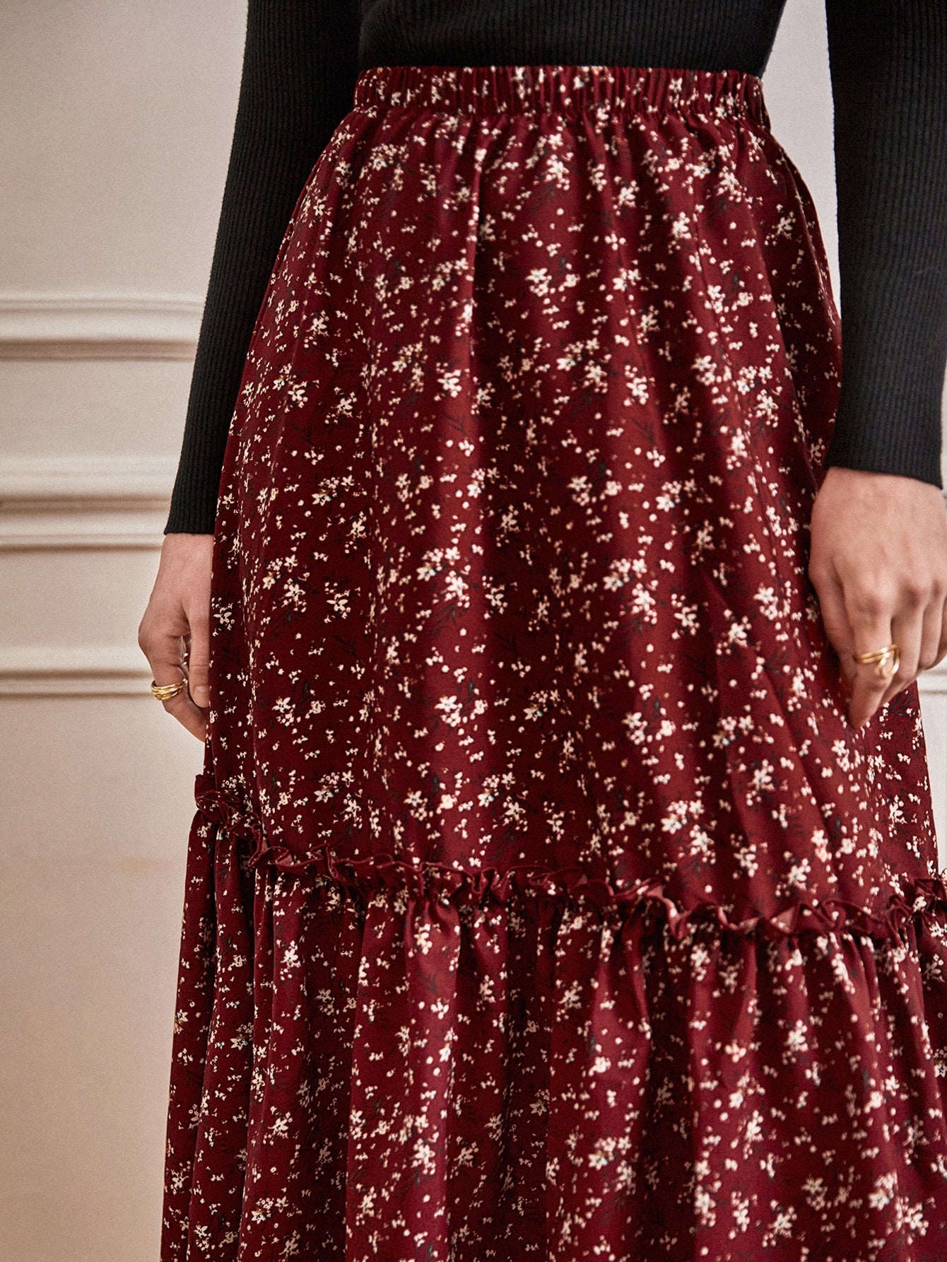  | SHEIN Frenchy Ditsy Floral Frill A-line Skirt | Skirt | Shein | OneHub