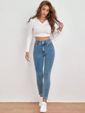  | SHEIN Frenchy High Waist Skinny Cropped Jeans | Pants | Shein | OneHub