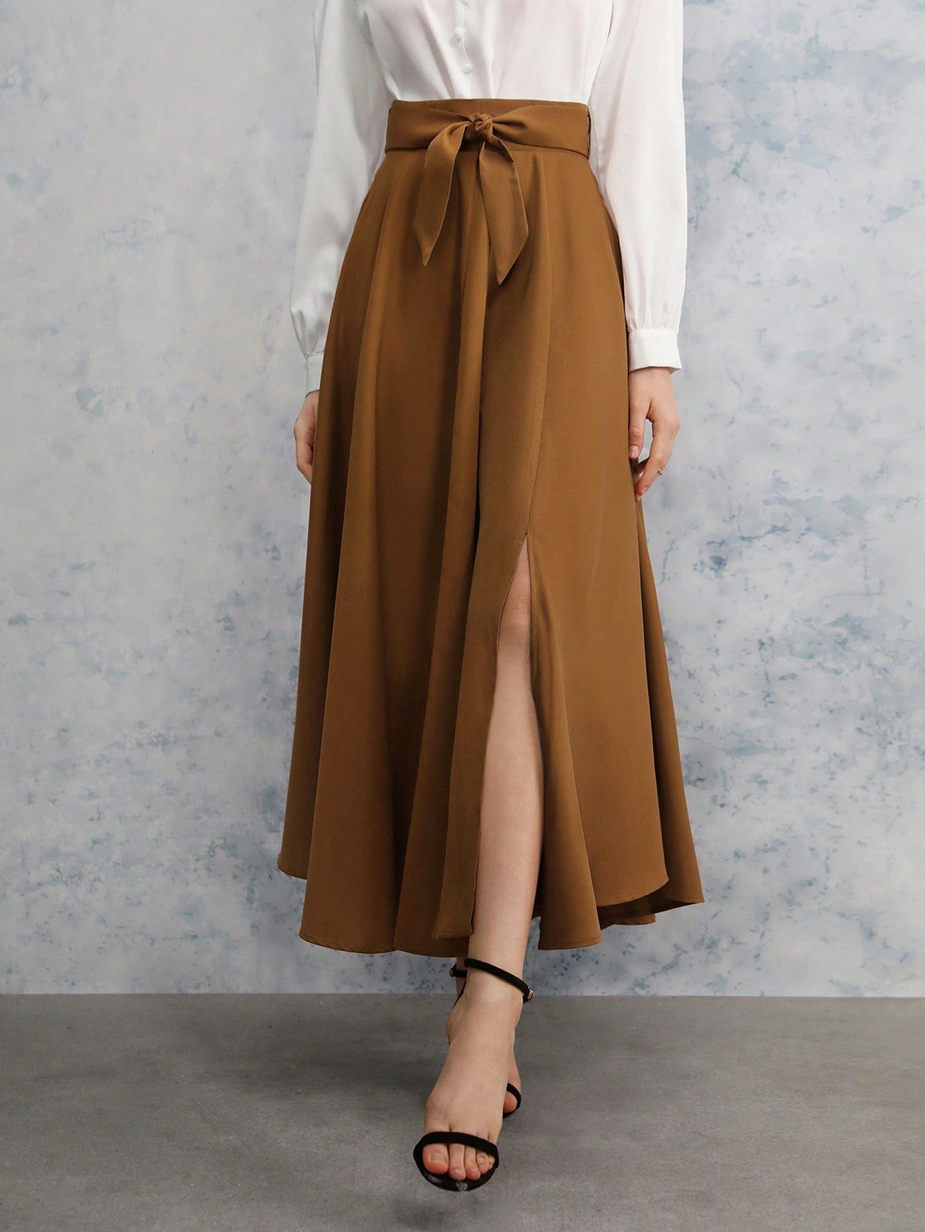  | SHEIN Frenchy High Waist Split Thigh Belted Skirt | Skirt | Shein | OneHub