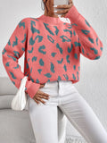  | SHEIN Frenchy Leopard Pattern Mock Neck Drop Shoulder Sweater | Sweater | Shein | OneHub