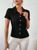 | SHEIN Frenchy Solid Button Front Tee | T-shirt | Shein | OneHub