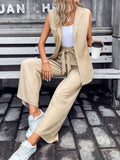  | SHEIN Frenchy Solid Lapel Neck Vest Blazer & Tie Front Pants Earthy Clothes | Blazer | Shein | OneHub