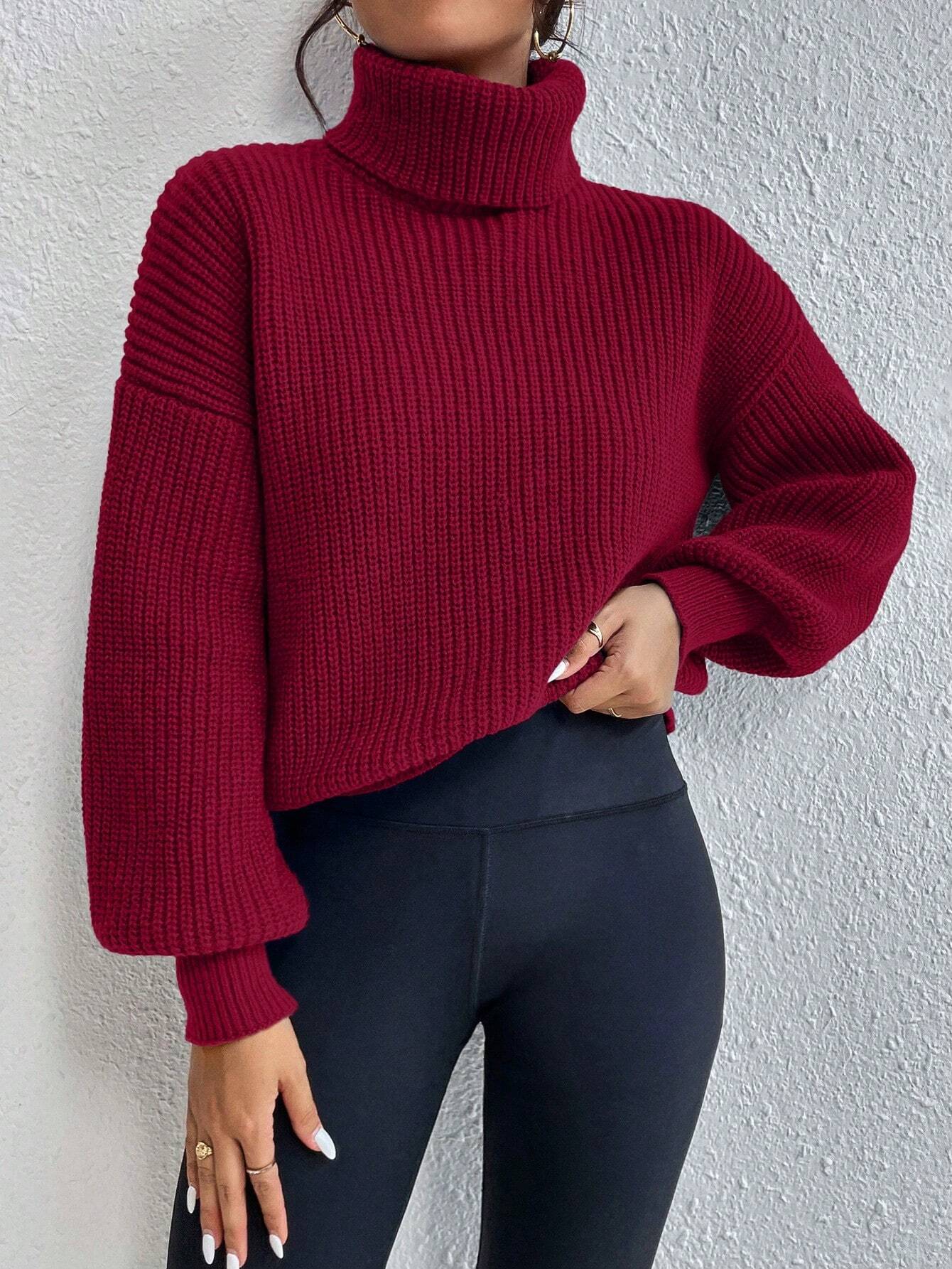  | SHEIN Frenchy Turtleneck Drop Shoulder Sweater | Sweater | Shein | OneHub