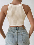  | SHEIN Frenchy Women Summer Solid Color Tassel Hem Halter Top | Shirt | Shein | OneHub