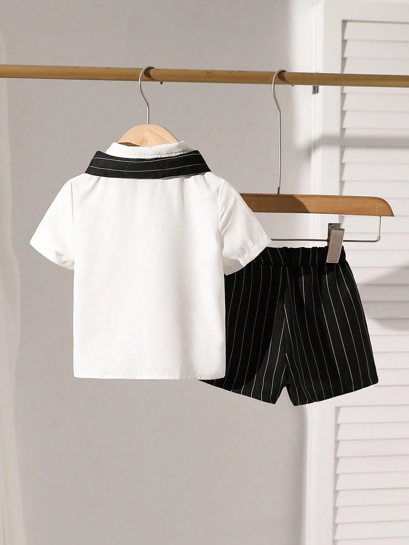  | SHEIN Genkimix Kids Baby Boys Striped Print Shirt & Shorts & Shawl | Dress | Shein | OneHub