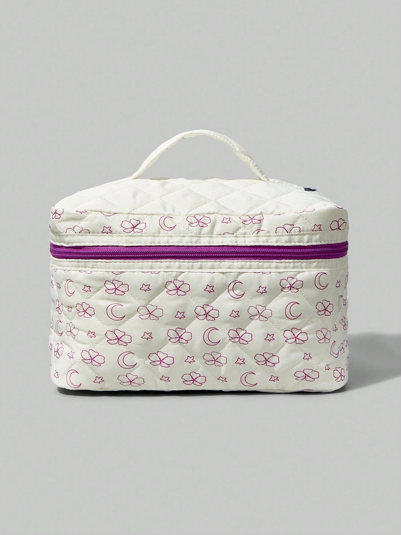  | SHEIN Gift - 1pc Oversized Square Makeup Bag, White & Purple | Makeup Bag | Shein | OneHub