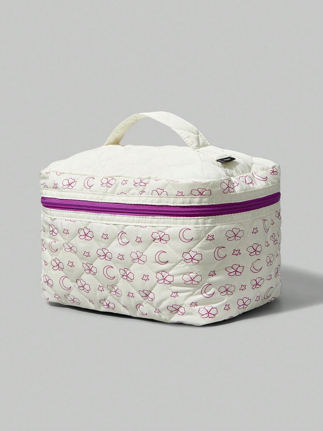  | SHEIN Gift - 1pc Oversized Square Makeup Bag, White & Purple | Makeup Bag | Shein | OneHub