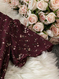  | SHEIN LUNE Cross-Wrap Thigh High Slit Cinched Floral Dress For Women Burgundy Color Women Outfit | Dress | Shein | OneHub