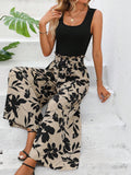  | SHEIN LUNE Solid Tank Top & Floral Print Wide Leg Pants | Top and Pant Set | Shein | OneHub
