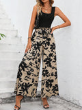  | SHEIN LUNE Solid Tank Top & Floral Print Wide Leg Pants | Top and Pant Set | Shein | OneHub
