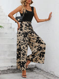  | SHEIN LUNE Solid Tank Top & Floral Print Wide Leg Pants | Top and Pant Set | Shein | OneHub