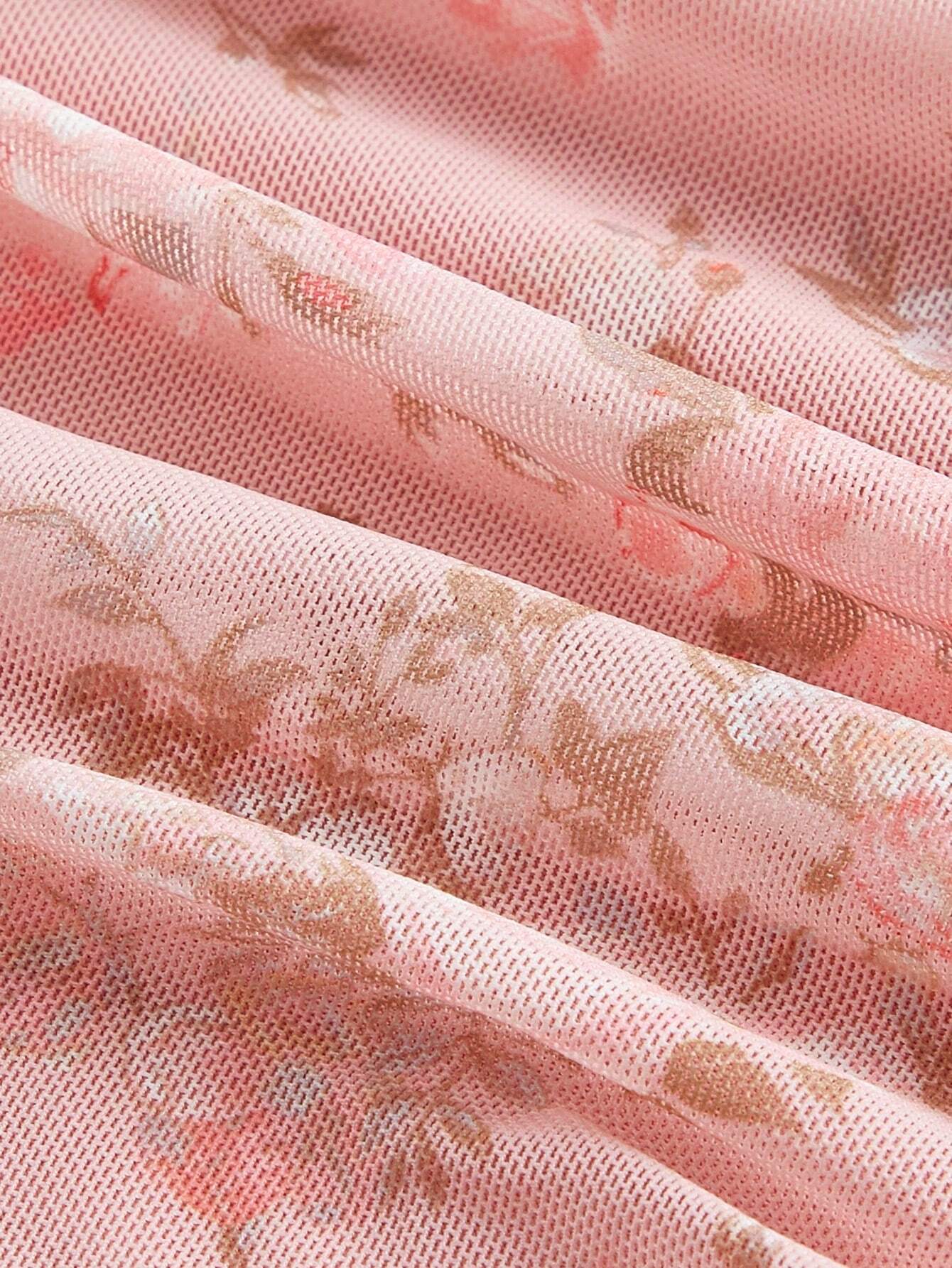  | SHEIN MOD Allover Floral Print Ruched Wide Straps Top | Tee | Shein | OneHub