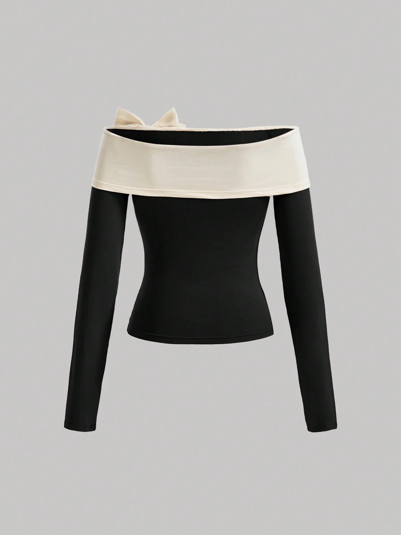  | SHEIN MOD Night Outfit Color Block Bow Decorated Off Shoulder T-Shirt | Blouse | Shein | OneHub
