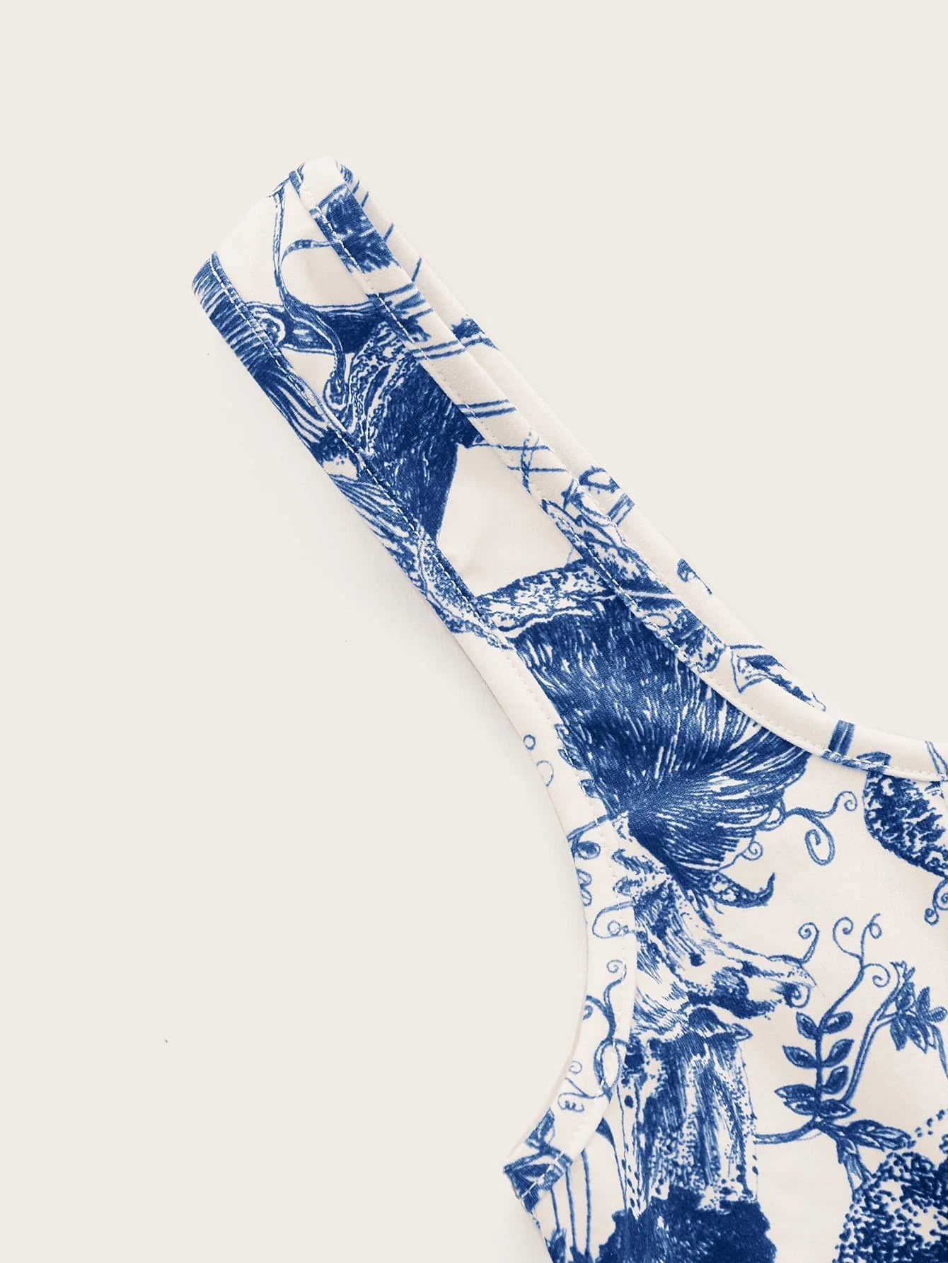  | SHEIN MOD Plant Print Lettuce Trim Bodycon Summer Tank Top | Top | Shein | OneHub