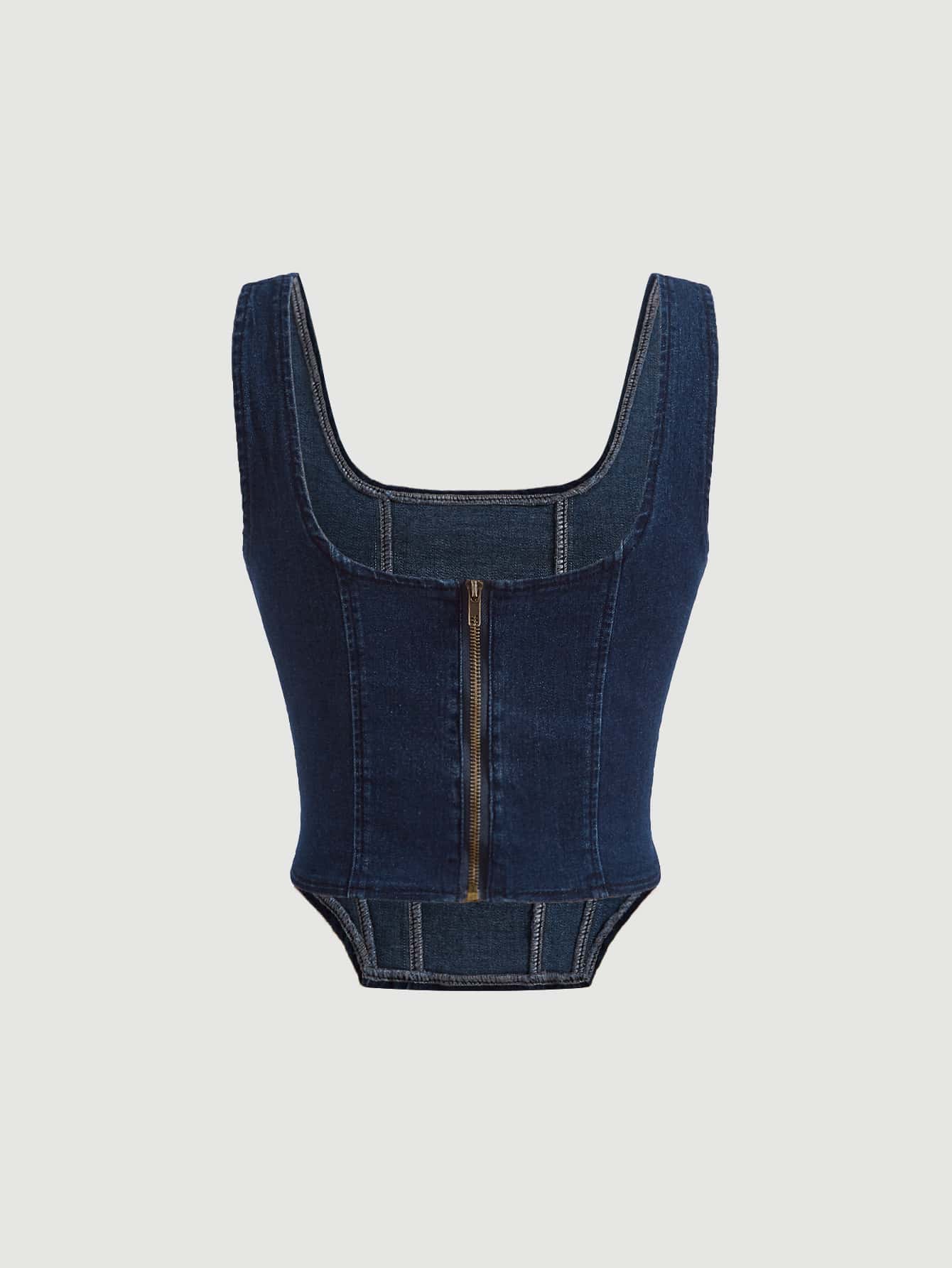  | SHEIN MOD Square Neck High-low Hem Tank Denim Top | Tee | Shein | OneHub