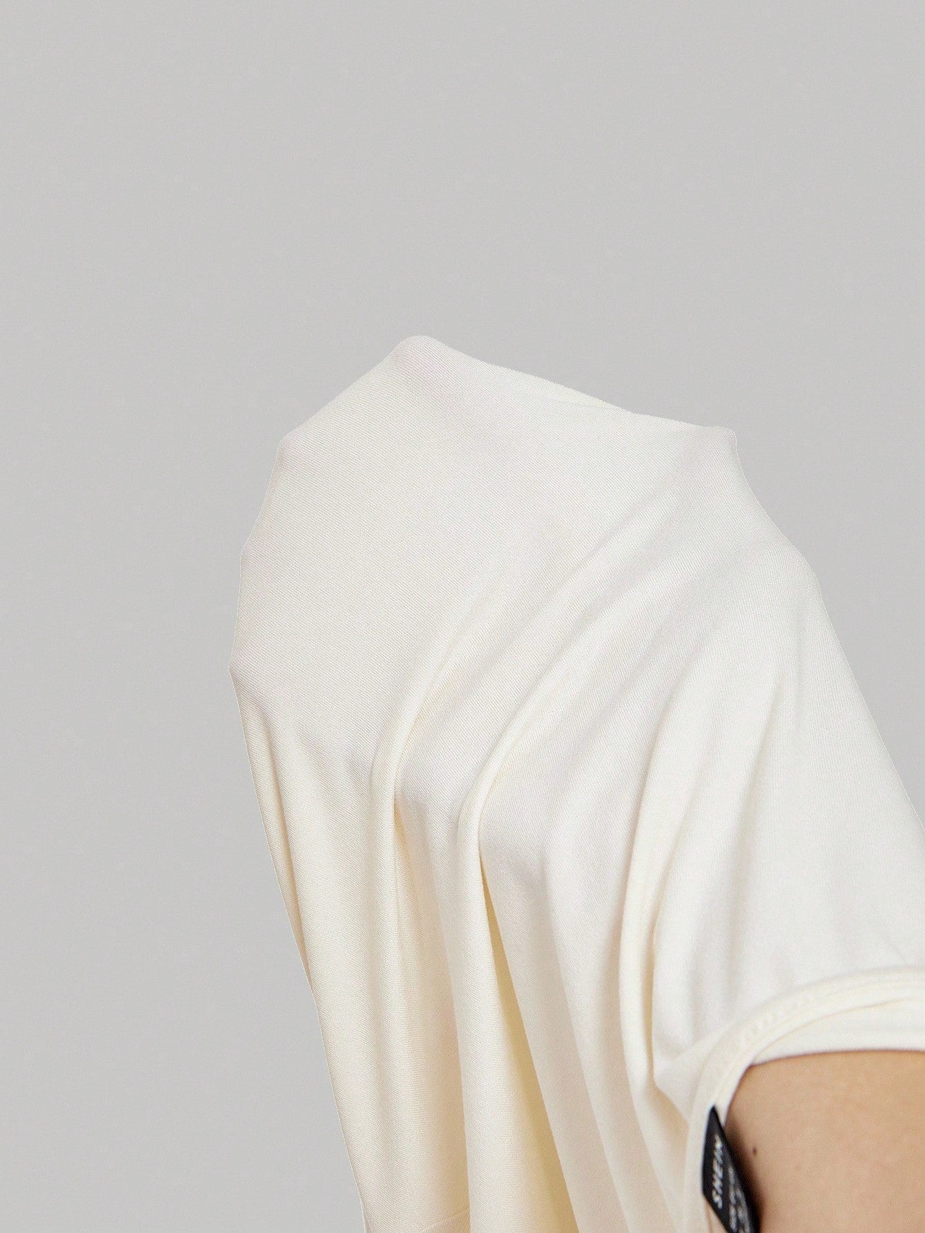 SHEIN MOD Women's Casual Versatile Scoop Neck Flare Sleeve Apricot T-Shirt