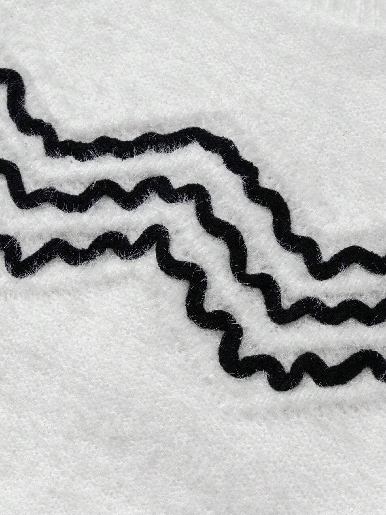  | SHEIN MOOSTA Chevron Pattern Raglan Sleeve Crop Sweater | Sweater | Shein | OneHub