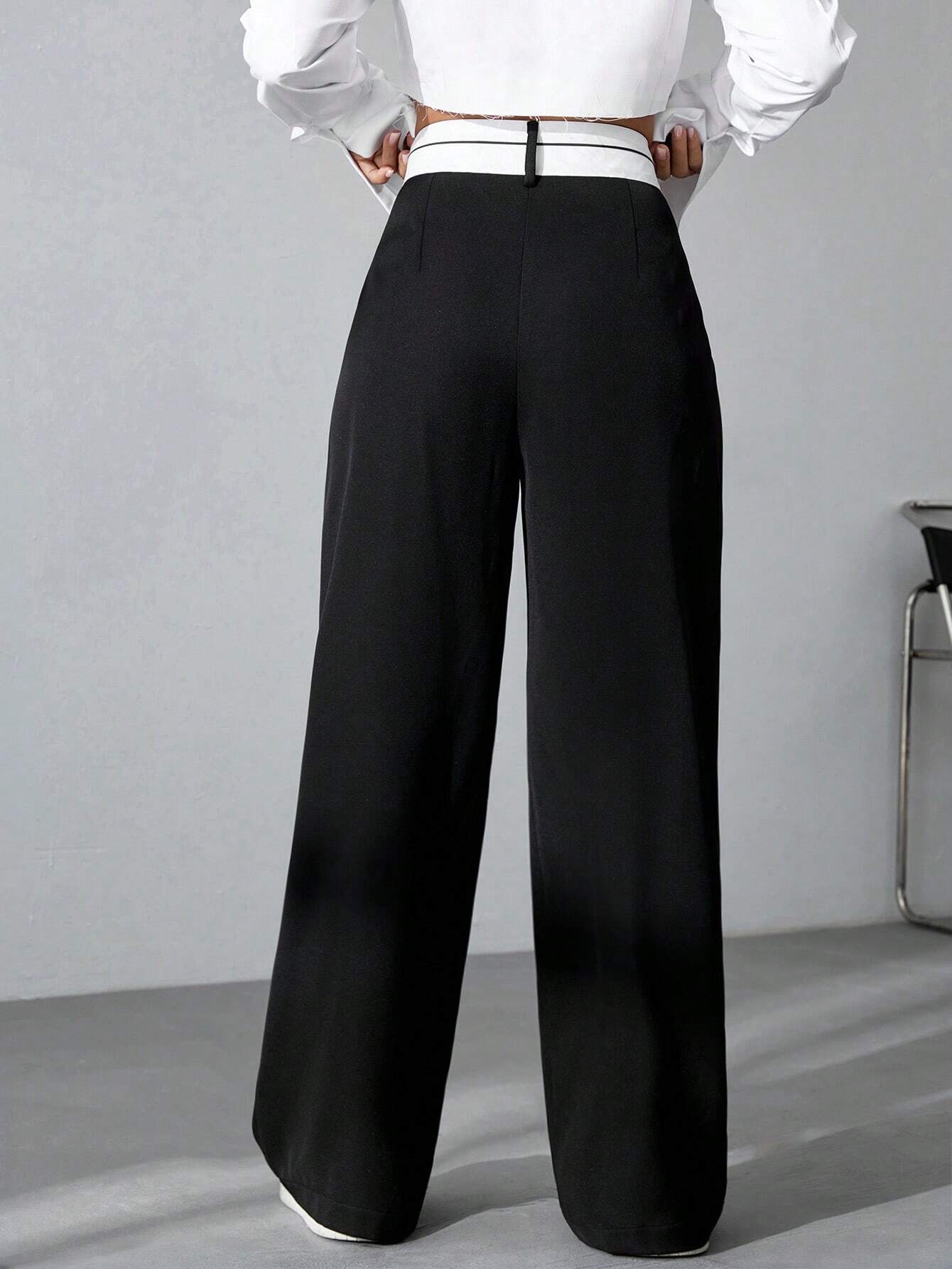  | SHEIN MOOSTA Women's Color Block Wide Leg Pants | Pants | Shein | OneHub